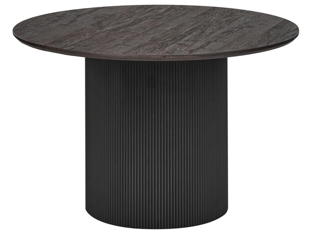 Dining Table Black MDF Top  120 cm Pedestal Base Modern Dining Room Furniture Beliani