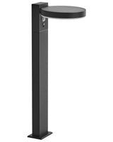 Garden Solar LED Bollard Lamp Black Metal 50 cm Post Light Pathway Lighting Motion Sensor Solar Panel Beliani