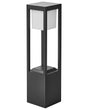 Garden Solar LED Bollard Lamp Black Metal 60 cm Post Light Pathway Lighting Solar Panel Beliani