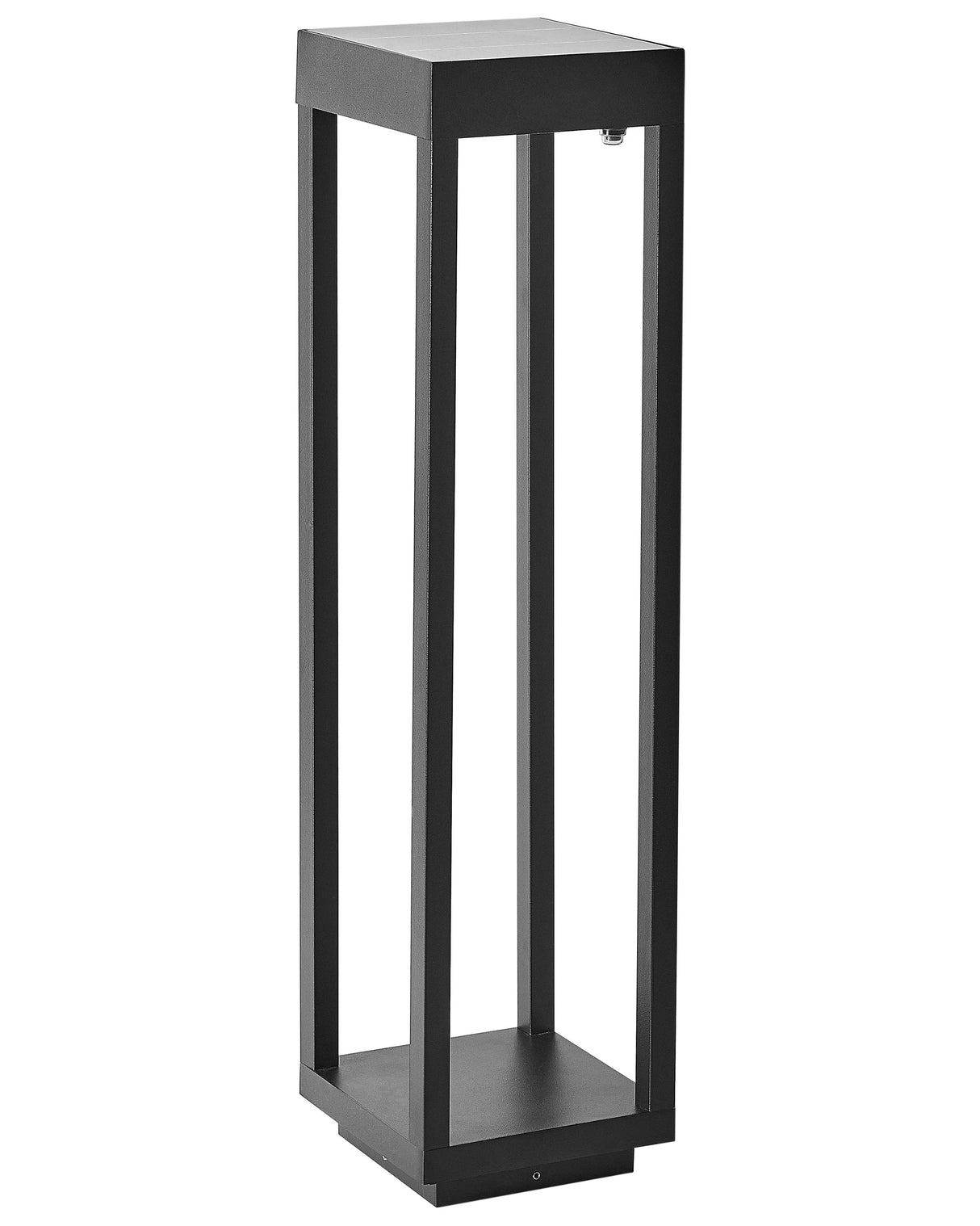 Garden Solar LED Bollard Lamp Black Metal 60 cm Post Light Pathway Lighting Solar Panel Beliani