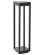 Garden Solar LED Bollard Lamp Black Metal 60 cm Post Light Pathway Lighting Solar Panel Beliani