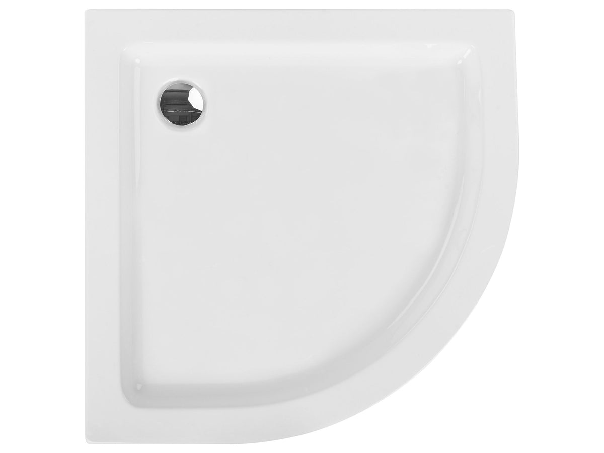 Shower Tray with Drain White Acrylic ABS Synthetic Material 90 x 90 x 7 cm Minimalist Beliani