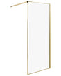 Shower Screen Gold Tempered Glass Stainless Steel Frame Wet Room Bathroom Doorless Enclosure 80 x 190 cm Beliani