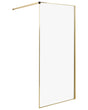 Shower Screen Gold Tempered Glass Stainless Steel Frame Wet Room Bathroom Doorless Enclosure 90 x 190 cm Beliani