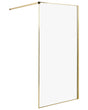 Shower Screen Gold Tempered Glass Stainless Steel Frame Wet Room Bathroom Doorless Enclosure 100 x 190 cm Beliani