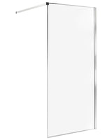 Shower Screen Silver Tempered Glass Stainless Steel Frame Wet Room Bathroom Doorless Enclosure 90 x 190 cm Beliani