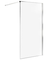Shower Screen Silver Tempered Glass Stainless Steel Frame Wet Room Bathroom Doorless Enclosure 100 x 190 cm Beliani