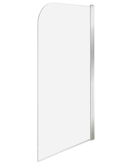 Shower Bath Screen Silver Transparent Tempered Glass with Aluminium 140 x 70 cm Adjustable Minimalist Beliani