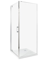Shower Enclosure Silver Tempered Glass Aluminium Frame Single Door Square 70 x 70 x 185 cm Modern Design Beliani