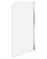 Shower Bath Screen Silver Transparent Tempered Glass with Aluminium 140 x 80 cm Adjustable Minimalist Beliani