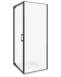 Shower Enclosure Black Tempered Glass Aluminium Frame Single Door Square 70 x 70 x 185 cm Modern Design Beliani