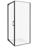 Shower Enclosure Black Tempered Glass Aluminium Frame Single Door Square 80 x 80 x 185 cm Modern Design Beliani
