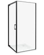 Shower Enclosure Black Tempered Glass Aluminium Frame Single Door Square 90 x 90 x 185 cm Modern Design Beliani