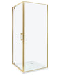 Shower Enclosure Gold Tempered Glass Aluminium Frame Single Door Square 80 x 80 x 185 cm Modern Design Beliani
