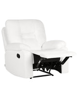 Recliner Chair White Push-Back Manually Adjustable Back and Footrest Living Room Furniture Beliani