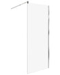 Shower Screen Silver Tempered Glass Wet Room Bathroom Doorless Enclosure 80 x 190 Beliani