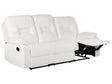 Recliner Sofa White 3 Seater Manually Adjustable Back and Footrest Beliani