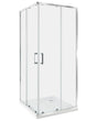 Shower Enclosure Silver Tempered Glass Aluminium Frame Double Door 80 x 80 x 185cm Modern Design Beliani