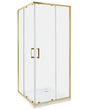 Shower Enclosure Gold Tempered Glass Aluminium Frame Double Door 80 x 80 x 185cm Modern Design Beliani