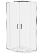 Shower Enclosure Silver Tempered Glass Aluminium Frame Double Door Half Round 90 x 90 x 185cm Modern Design Beliani