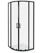 Shower Enclosure Black Tempered Glass Aluminium Frame Double Door Half Round 80 x 80 x 185cm Modern Design Beliani