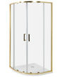 Shower Enclosure Gold Tempered Glass Aluminium Frame Double Door Half Round 90 x 90 x 185cm Modern Design Beliani