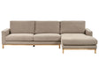Left Hand Corner Sofa Taupe Polyester Upholstery Wooden Legs Stylish Beliani