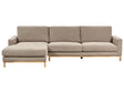 Right Hand Corner Sofa Taupe Polyester Upholstery Wooden Legs Stylish Beliani