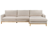 Left Hand Corner Sofa Beige Polyester Upholstery Wooden Legs Stylish Beliani
