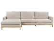 Right Hand Corner Sofa Beige Polyester Upholstery Wooden Legs Stylish Beliani