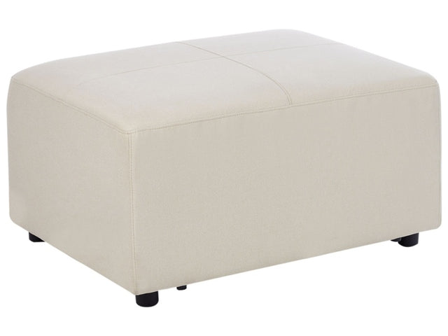 Ottoman Light Beige Upholstered Footstool Rectangular Minimalistic Modern Beliani