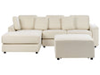 Corner Sofa Light Beige Fabric Upholstered with Ottoman L-shaped Right Hand Orientation Beliani