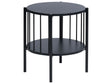 Side Table Black MDF  40 cm Round with Shelf Retro Style Beliani