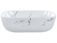 Countertop Wash Basin White Ceramic Marble Effect 470 x 340 mm Rectangular Bathroom Sink Glam Style Beliani
