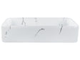 Countertop Wash Basin White Ceramic Marble Effect 510 x 340 mm Rectangular Bathroom Sink Glam Style Beliani