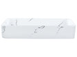 Countertop Wash Basin White Ceramic Marble Effect 610 x 350 mm Rectangular Bathroom Sink Glam Style Beliani
