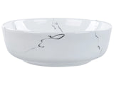 Countertop Wash Basin White Ceramic Marble Effect 420 x 420 mm Round Bathroom Sink Glam Style Beliani