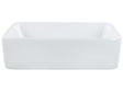 Countertop Wash Basin White Glossy Ceramic 490 x 380  mm Rectangle Bathroom Sink Beliani