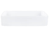 Countertop Wash Basin White Glossy Finish Ceramic 510 x 340 mm Rectangular Bathroom Sink Beliani