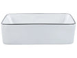 Countertop Wash Basin White with Black Rim Glossy Ceramic 490 x 380 mm Rectangular Bathroom Sink Beliani