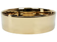 Countertop Wash Basin Gold Ceramic 400 x 400 mm Round Bathroom Sink Glam Style Beliani