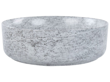 Countertop Wash Basin Grey Ceramic 370 mm Matt Round Bathroom Sink Beliani