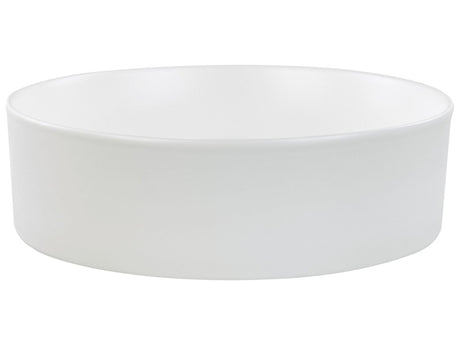 Countertop Wash Basin Off-White Ceramic 400 mm Gloss Round Bathroom Sink Beliani