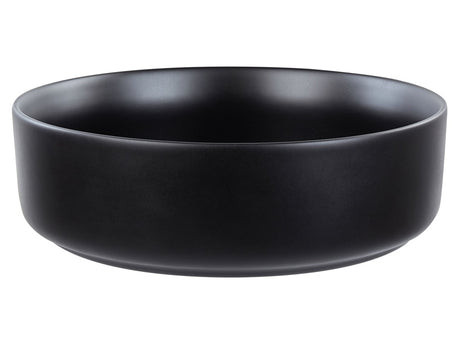 Countertop Wash Basin Black Ceramic 360 mm Round Bathroom Sink Beliani