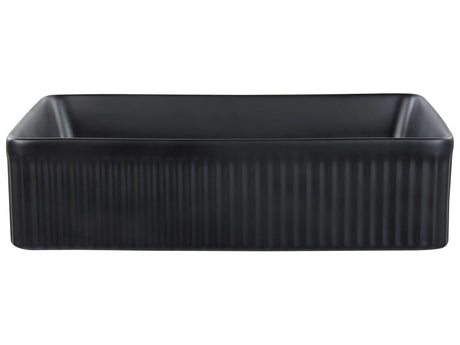 Countertop Basin Black Ceramic 500 x 340 mm Matt Rectangular Bathroom Sink Modern Style Beliani