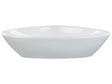 Countertop Wash Basin White Glossy Ceramic 600 x 390 mm Irregular Shape Bathroom Sink Beliani