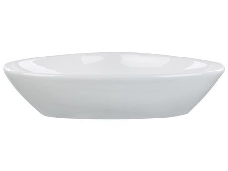 Countertop Wash Basin White Glossy Ceramic 600 x 390 mm Irregular Shape Bathroom Sink Beliani