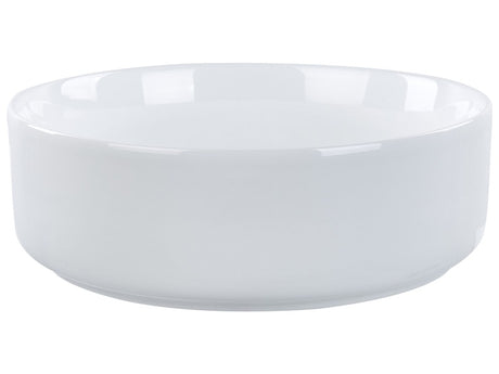 Countertop Wash Basin White Ceramic 360 mm Glossy Round Bathroom Sink Beliani