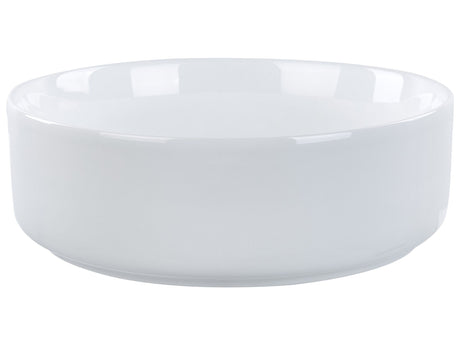 Countertop Wash Basin White Ceramic 360 mm Glossy Round Bathroom Sink Beliani