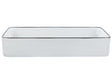 Countertop Wash Basin White with Black Rim Glossy Ceramic 610 x 350 mm Rectangular Bathroom Sink Beliani
